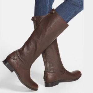 FRYE Melissa Riding Back ZIP Chocolate 8 1/2 EXCELLENT